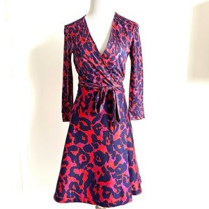 🌸Diane Von Furstenberg🌸Silk Jersey Wrap Dress with underskirt SZ:4